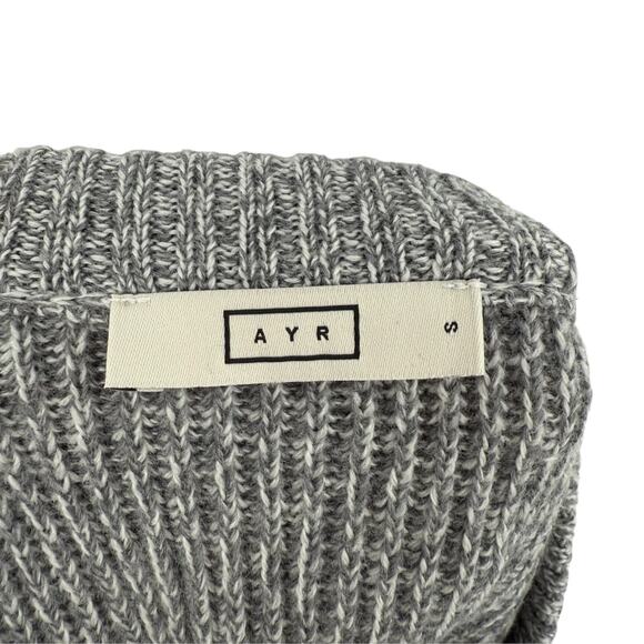 AYR Mens The Sloop Crewneck Merino Wool Sweater in Fuzzy TV Gray Size Small S - Picture 6 of 9